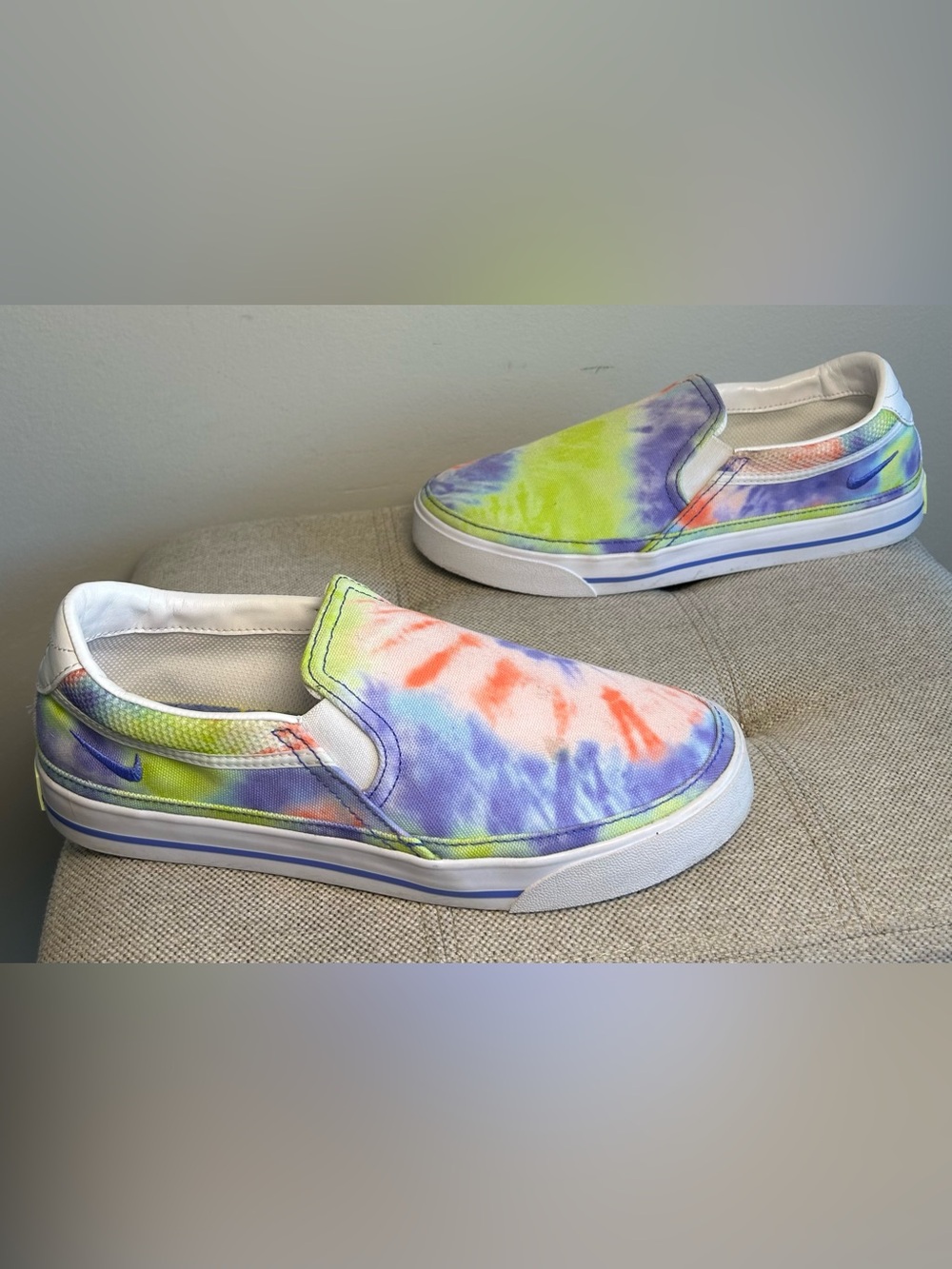 Nike Court Legacy Print Slip-On Women’s Sneakers Shoes Size 8 Tie Dye Canvas CZ1